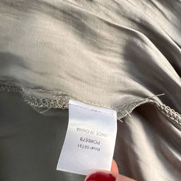 Grade & Gather Ruffle Satin V-Neck Dress Gray S - Picture 6 of 6